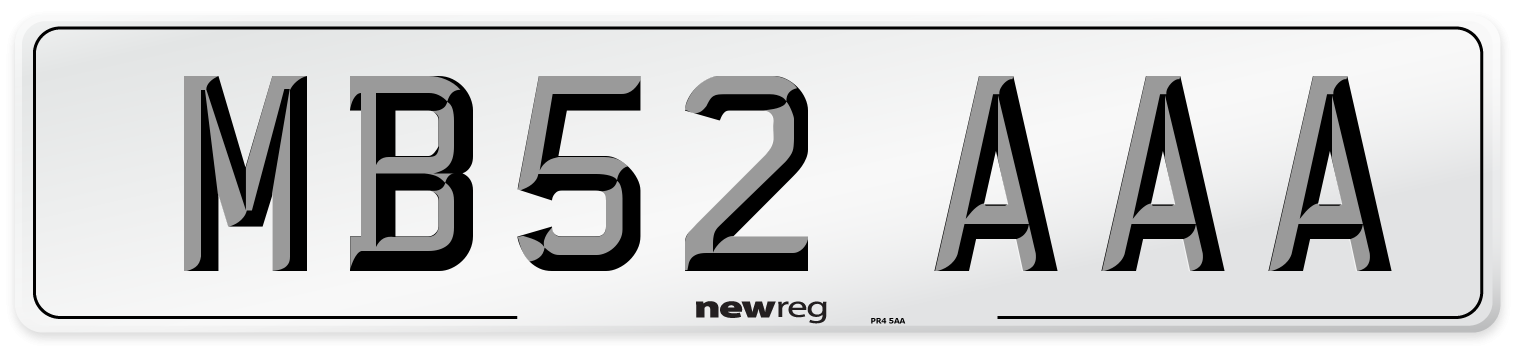 MB52 AAA Number Plate from New Reg